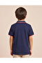 Boys Navy Printed Polo T-Shirt - 4
