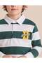 Boys Green And White Striped Polo Shirt - 3