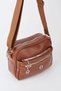 Women's Tan 4-Compartment Adjustable Strap Zipper Closure Handbag and Shoulder Bag
