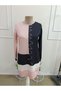 Women's long sleeve crew neck multicolor modal tunic dress - 4