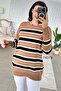 Crew Neck Striped Knitwear Blouse 7K079 - 2