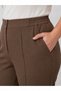 Hayal 28606-26 Women's Elastic High Waist Fabric Trousers Plus Size Comfortable Cut Classic Office Pants - 8