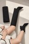 Zelvora Women's Boots with Dust Cover Detail, Removable Attachment, Pointed Toe, Zipper, Thick Heel - 2