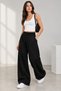 3 Threaded Ruffle Barrel Fit Baggy Women's Sweatpants – Adjustable Waist with Pockets - 2