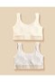 Senior Girls White And Grey Textured Bras 2 Pieces - 4