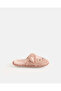 Women Dusty Pink Teddy Bear Flat Mules