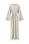 Maribel Belted Lace-Up Maxi Knit Dress Women's Cream