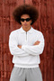 Men's Polo Collar Half Zipper Long Sleeve White Sweater - 5