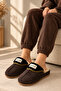 Women's Patterned Plush Non-Slip Lightweight Sole Furry Slippers Dowry Bundle House Slippers - 3