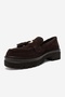 Marsy Brown Suede Genuine Leather Tasseled Women's Loafer Shoes - 8