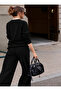 BLACK KNIT TOP AND BOTTOM SET - 5