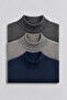 Men's Winter Basic High Neck 3-Piece Knit Sweater