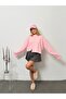 Women's Pink Wool Crew Neck Oversize Knitwear Sweater – Soft Textured - 6