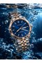 Regent TRS9038 Men's Analog Watch, Two-Tone Stainless Steel, Blue Dial, Day/Date - 6