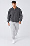 Men's Oversize Ribbed Zipper Collar Smoked Sweater - 3