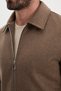 Textured Slim Fit Shirt Collar Zippered Side Pocket Wool Men's Coat Mink - 39703.26K - 2