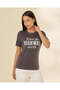 Women Charcoal Printed T-Shirt
