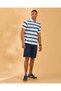 Men Navy Belted Chino Shorts - 5