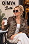 Egzoti̇k Asorti̇k Women's Front Horseman Embroidered Buttoned Epaulet Hooded Slim Bomber Jacket - 3