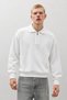 Men's Relaxed Fit Zippered Knitwear White Sweater