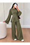 Women's Modal Waist-Fitted Flared Sleeve Wide Leg Pants Two-Piece Set 0242 - 4