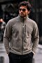 Men's Full Zipper Stand Collar Mink Cardigan Fleece - 6