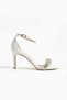 Women's Genuine Leather Evening Dress Shoes with White Silver Stones - 2