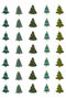 New Year's Sticker, Pine Trees, 700 Pieces (20 Sheets - Printed on Coated Paper)