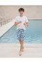 Senior Boys Blue Floral Printed Swim Short - 5