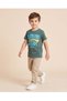 Boys Olive Printed T-Shirt - 2