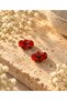 Handmade Murano Glass Red Floor Flower Beads (2 Pieces) - 2