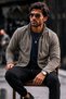 Men's Full Zipper Stand Collar Mink Cardigan Fleece - 3
