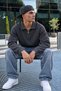 Men's Long Sleeve Smoked Sweater with Zipper Detail - 4