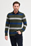 Men's Polo Collar Long Sleeve Sweatshirt - 4