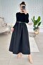 Poplin Garnished Belted Modal Dress 7K117 - 2