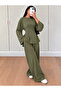 Women's Modal Waist-Fitted Flared Sleeve Wide Leg Pants Two-Piece Set 0242