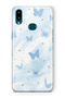 Samsung Galaxy A10S Compatible Pastel Blue Butterfly Pattern Transparent Phone Case