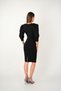 Crepe Fabric Degaje Collar Pencil Dress - Black - 4