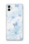 Samsung Galaxy A05 Compatible Pastel Blue Butterfly Pattern Transparent Phone Case