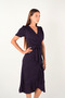 Imported Glitter Fabric Belt Detailed Midiboy Dress - Patlican Purple - 2
