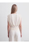 Esvab • Modern & Distinctive Draped Roba Collar Gathered Blouse - 6