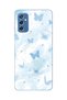 Samsung Galaxy M52 Compatible Pastel Blue Butterfly Pattern Transparent Phone Case