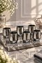 Set of 6 Silver Plated Glass Coffee Cups 50ml