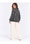 Women's Pearl Detailed Buttoned Crew Neck Long Fleece Knitwear Jacket - 4