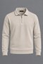 Men's Polo Collar Half Zipper Comfortable Cream Sweater - 2