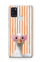 Samsung Galaxy A21S Compatible Transparent Phone Case with Heart and Glasses Duck Pattern