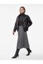 Long Sleeve Zippered Stand Collar Double Breasted Oversize Faux Leather Vintage Jacket - 3