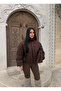 Brown Quilted Fluffy Coat - 3