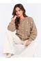 Women's Pearl Detailed Buttoned Crew Neck Long Fleece Knitwear Jacket - 2