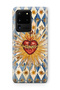 Samsung Galaxy S20 Ultra Compatible Vintage Sun and Heart Pattern Transparent Phone Case
